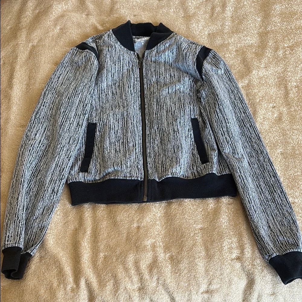 Manduka Black and Gray Bomber Jacket